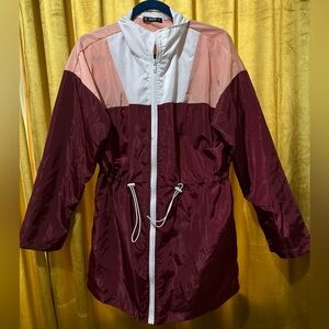 Color block raincoat